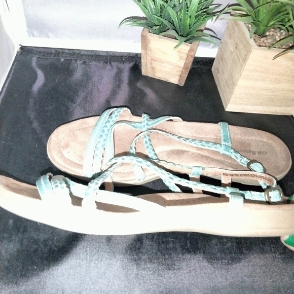 Women's GH bass and Co strappy blue leather boho sandal shoes size 9.5 - Picture 3 of 10